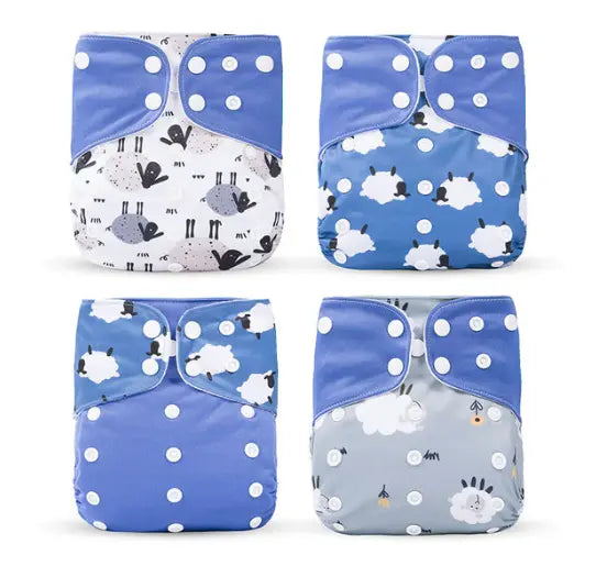 Pack 4 Couches Lavables à Motifs - Confort et Style Naturel BornToReuse
