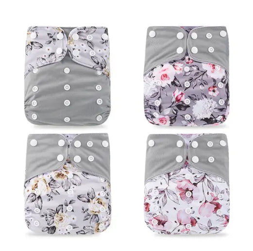 Pack 4 Couches Lavables à Motifs - Confort et Style Naturel BornToReuse