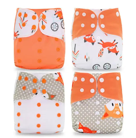 Pack 4 Couches Lavables à Motifs - Confort et Style Naturel BornToReuse
