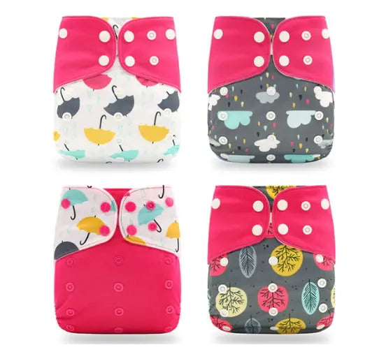 Pack 4 Couches Lavables à Motifs - Confort et Style Naturel BornToReuse