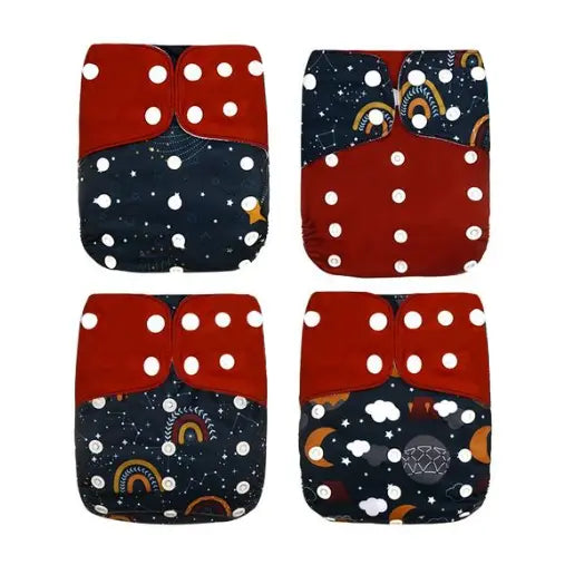 Pack 4 Couches Lavables à Motifs - Confort et Style Naturel BornToReuse