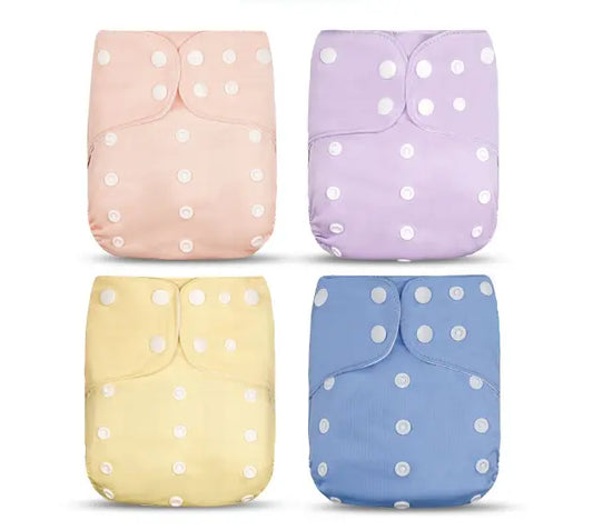 Pack 4 Couches Lavables Unies - Simplicité et Efficacité BornToReuse