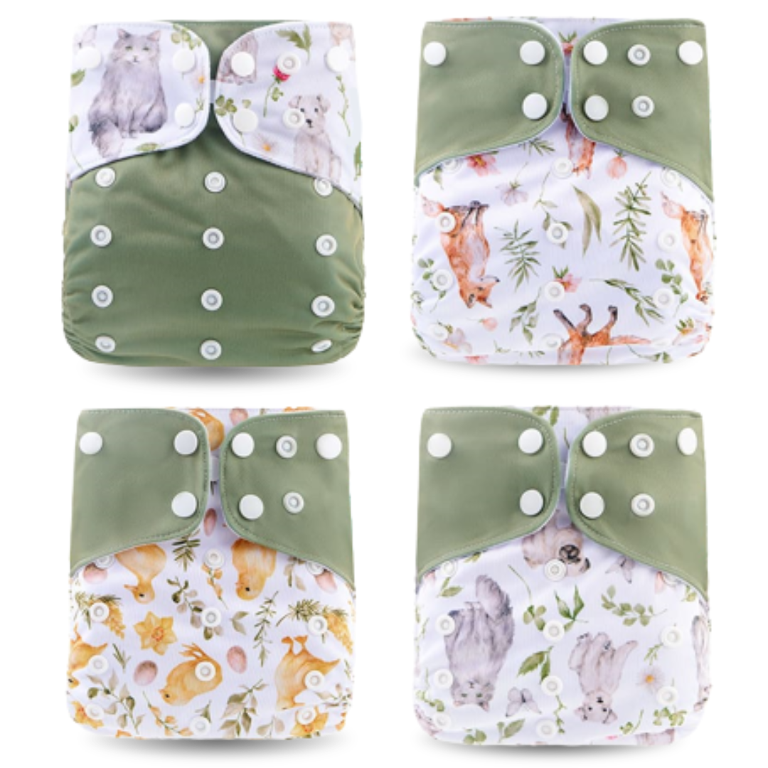 Pack 4 Couches Lavables à Motifs - Confort et Style Naturel
