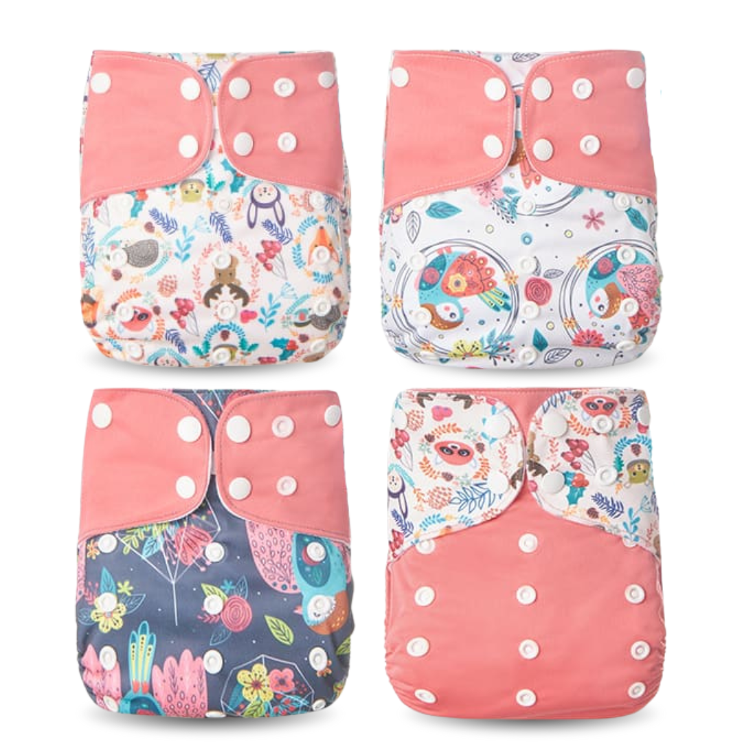 Pack 4 Couches Lavables à Motifs - Confort et Style Naturel