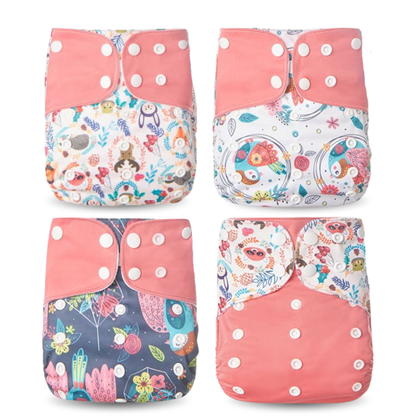 Pack 4 Couches Lavables à Motifs - Confort et Style Naturel