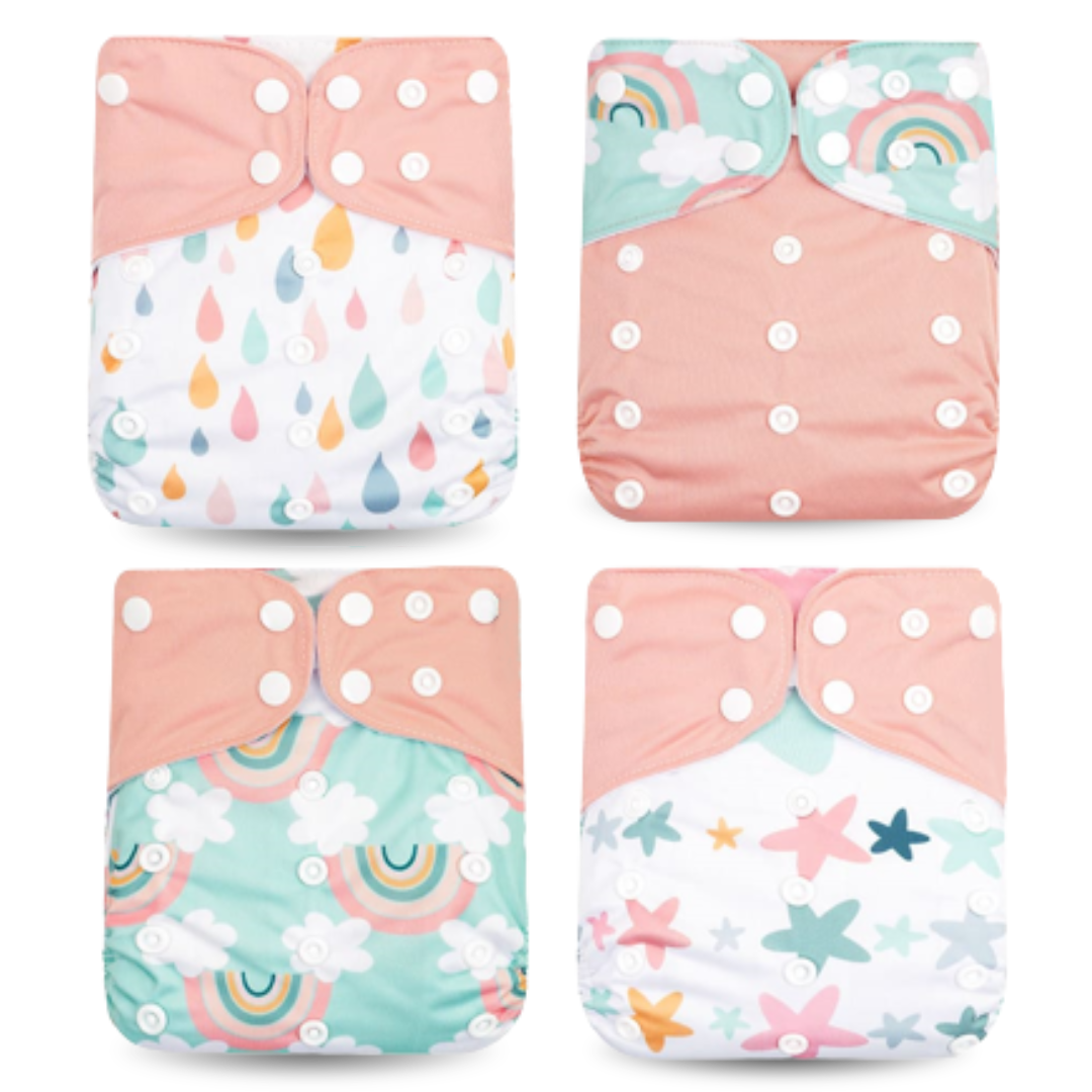 Pack 4 Couches Lavables à Motifs - Confort et Style Naturel