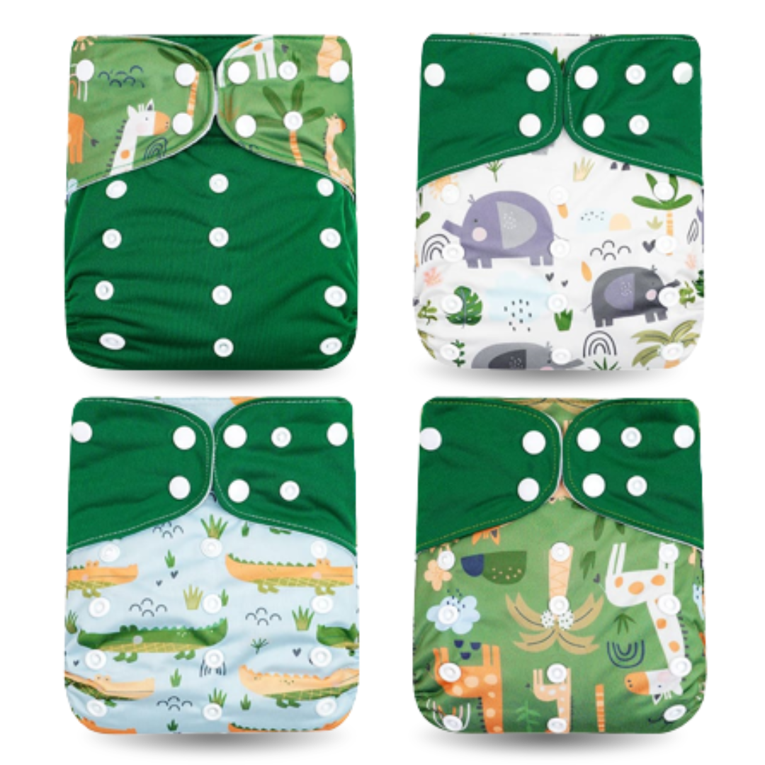 Pack 4 Couches Lavables à Motifs - Confort et Style Naturel