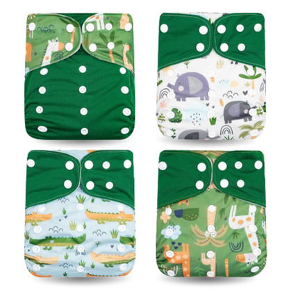 Pack 4 Couches Lavables à Motifs - Confort et Style Naturel